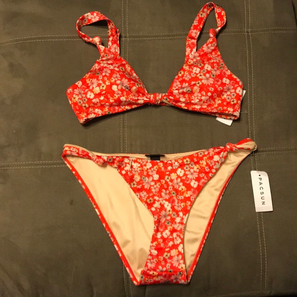 Red Floral Bikini
